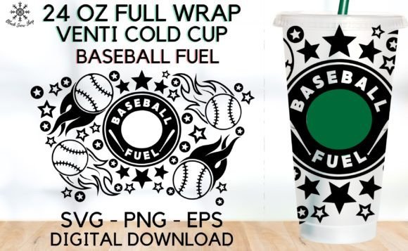 Baseball Fuel Wrap Venti Cold Cup Graphics & Illustrations