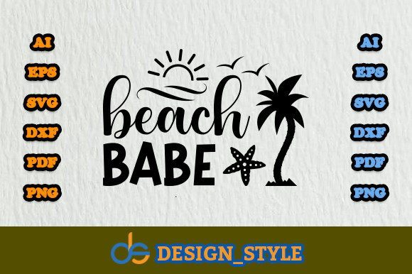Beach Babe SVG: Graphics & Print Templates for Lifestyle Brands