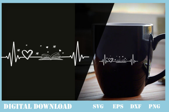Book Lovers Heartbeat: Print Templates & Graphics