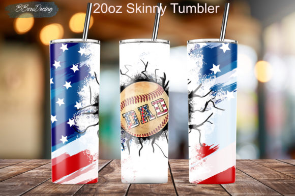 Dad Baseball Crack, 20oz Skinny: Graphics & Tumbler Wraps