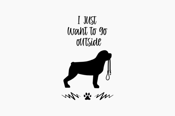 Dog Rottweiler Ask to Go Outside Graphics for Crafts