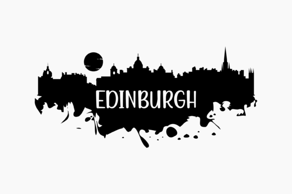 Edinburgh Skyline Silhouette Graphics for Crafts