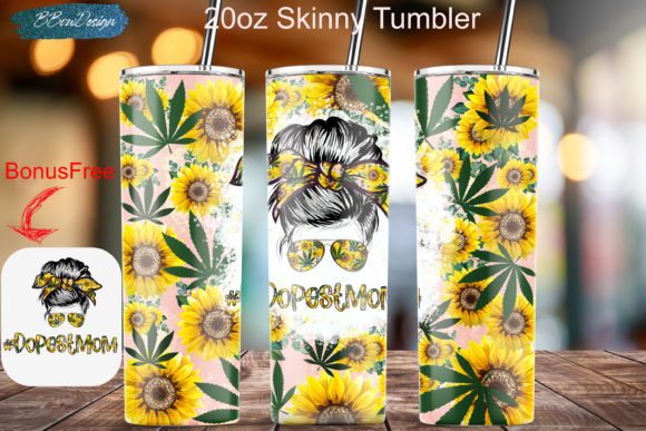 First Look at the Dopest Mom Weed and Sunflowers Tumbler