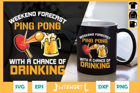 Funny Beer Pong Playing Table Tennis Graphics for Crafts