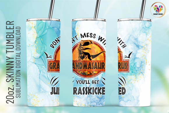 Grandmasaurus 20oz Tumbler Wrap: Graphics & Print Templates