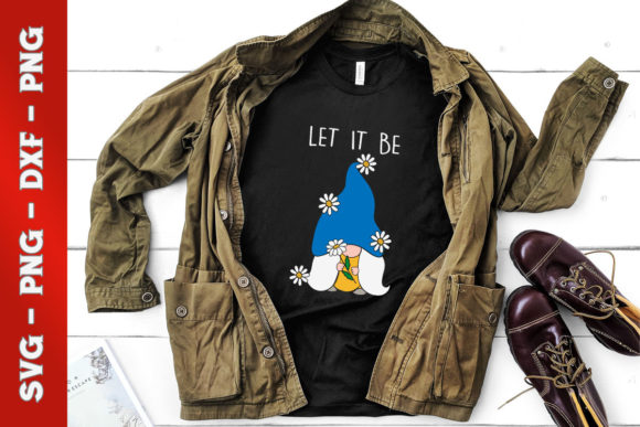 Hippie Let It Be Gnome: Graphics for Authentic T-Shirt Designs