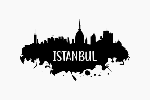Istanbul Skyline Silhouette: Graphics for Local Crafts & Branding