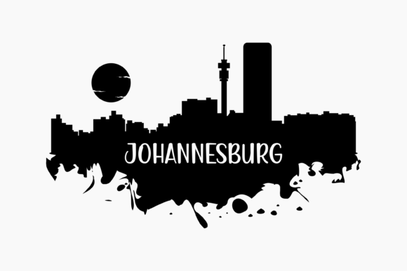 Johannesburg Skyline Silhouette Graphics for Crafts