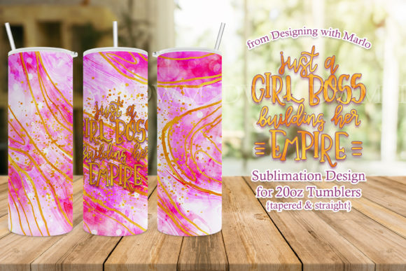 Just a Girl Boss 20oz Pink Tumbler Wrap: Graphics & Print Templates
