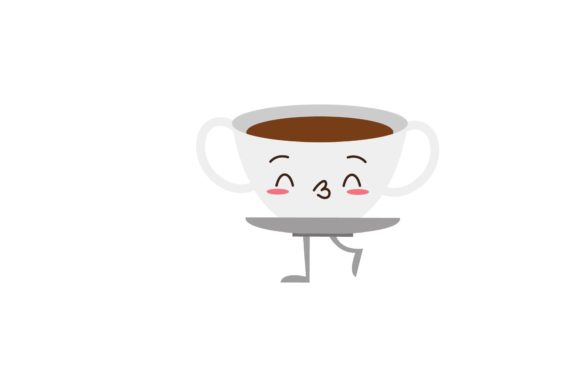Kawaii Coffee Cup Design Icon: Cute Graphics & Icons