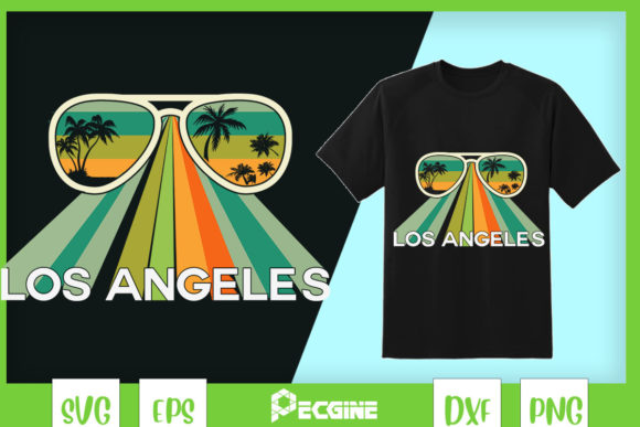 Los Angeles Beach Palm Trees Sunglasses Graphics