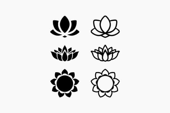 Lotus Flower Symbol: Graphics for Crafts & Content