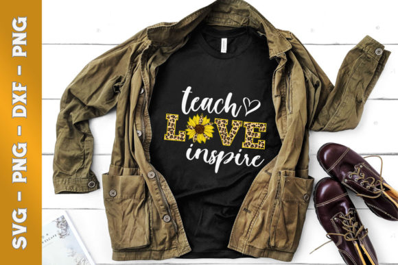 LOVE Sunflower Leopard Cheetah Graphics for T-Shirt Designs