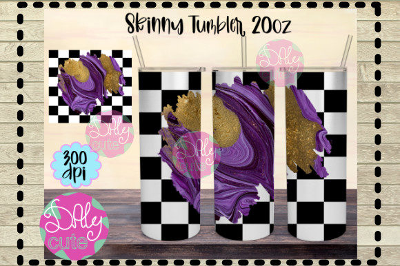 Marble Tumbler 20oz Skinny Wrap, Purple Graphics & Print Templates