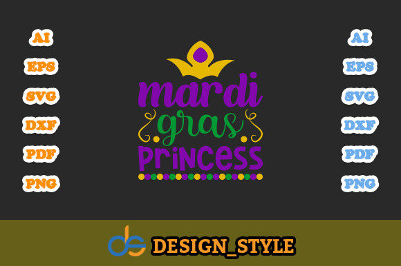 Mardi Gras Princess SVG: Graphics & Print Templates