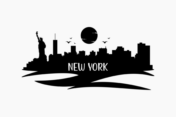 New York Skyline Silhouette: Graphics for Crafts & Brand Projects