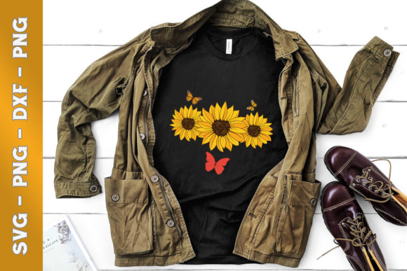 Sunflower Butterfly Summer Floral