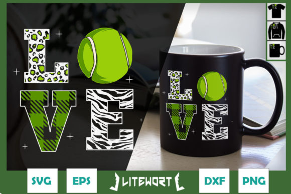 Tennis LOVE Buffalo Plaid Zebra Pattern Graphics