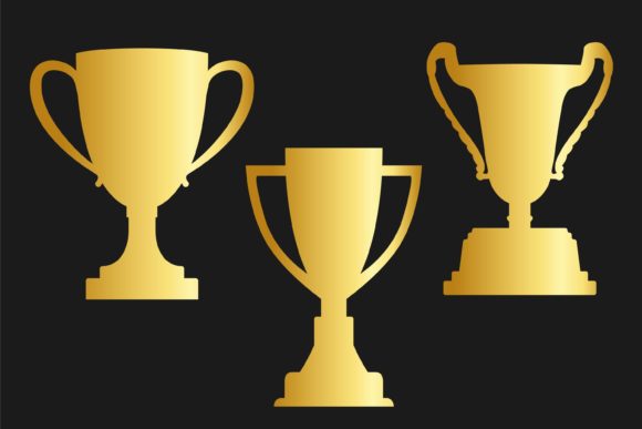 Trophy Cup, Award Flat Vector Graphics