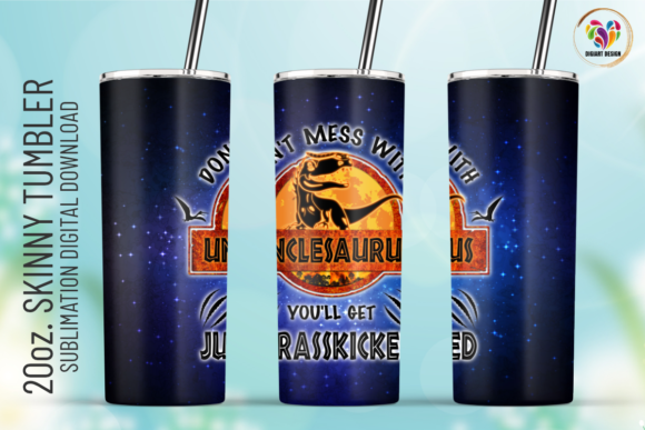 Unclesaurus 20oz Tumbler Wrap: Graphics & Print Templates